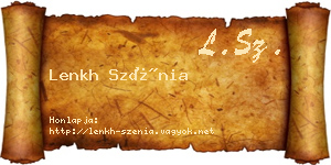 Lenkh Szénia névjegykártya